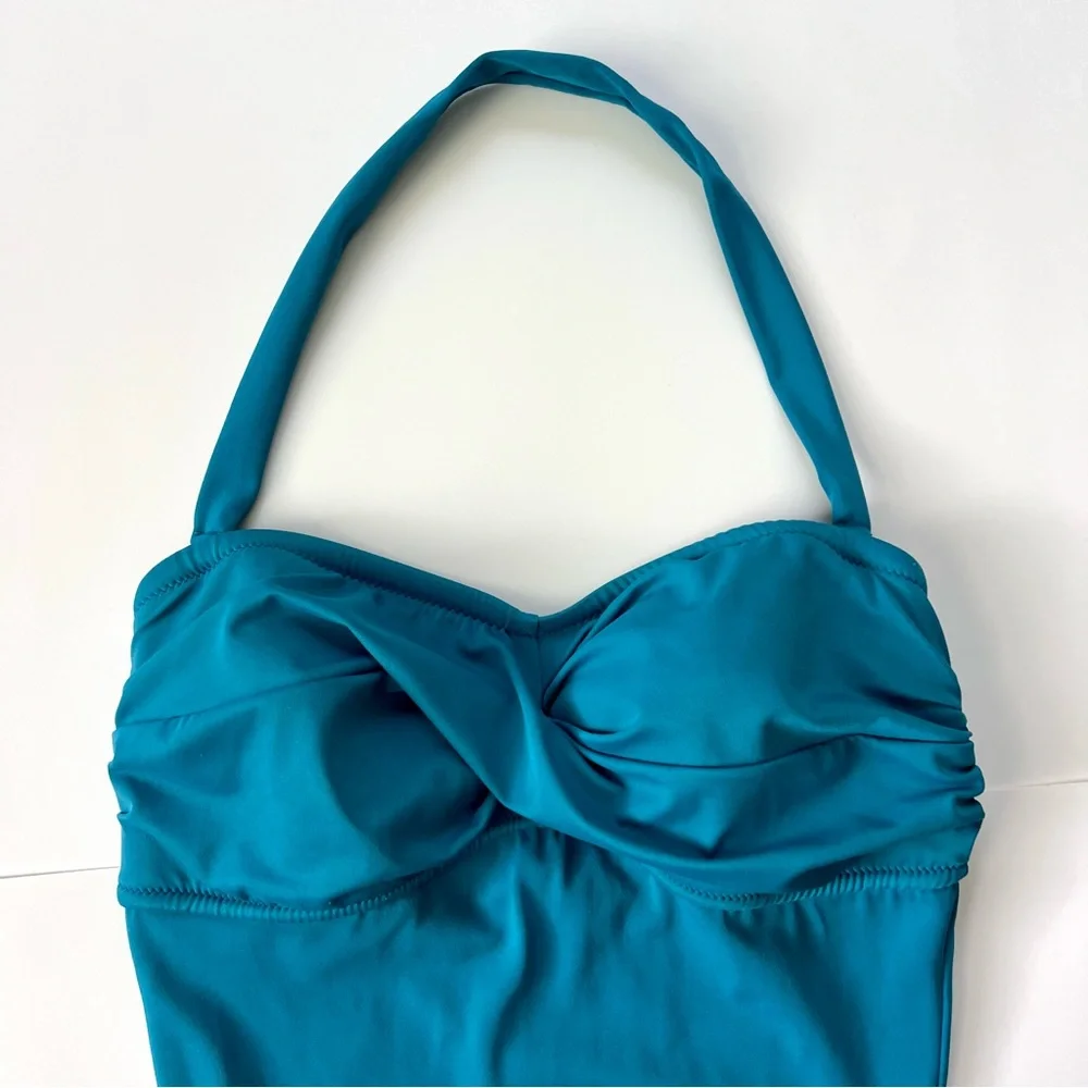 J Crew Bandeau Sz 6 D Cup Halter One Piece Swimsuit